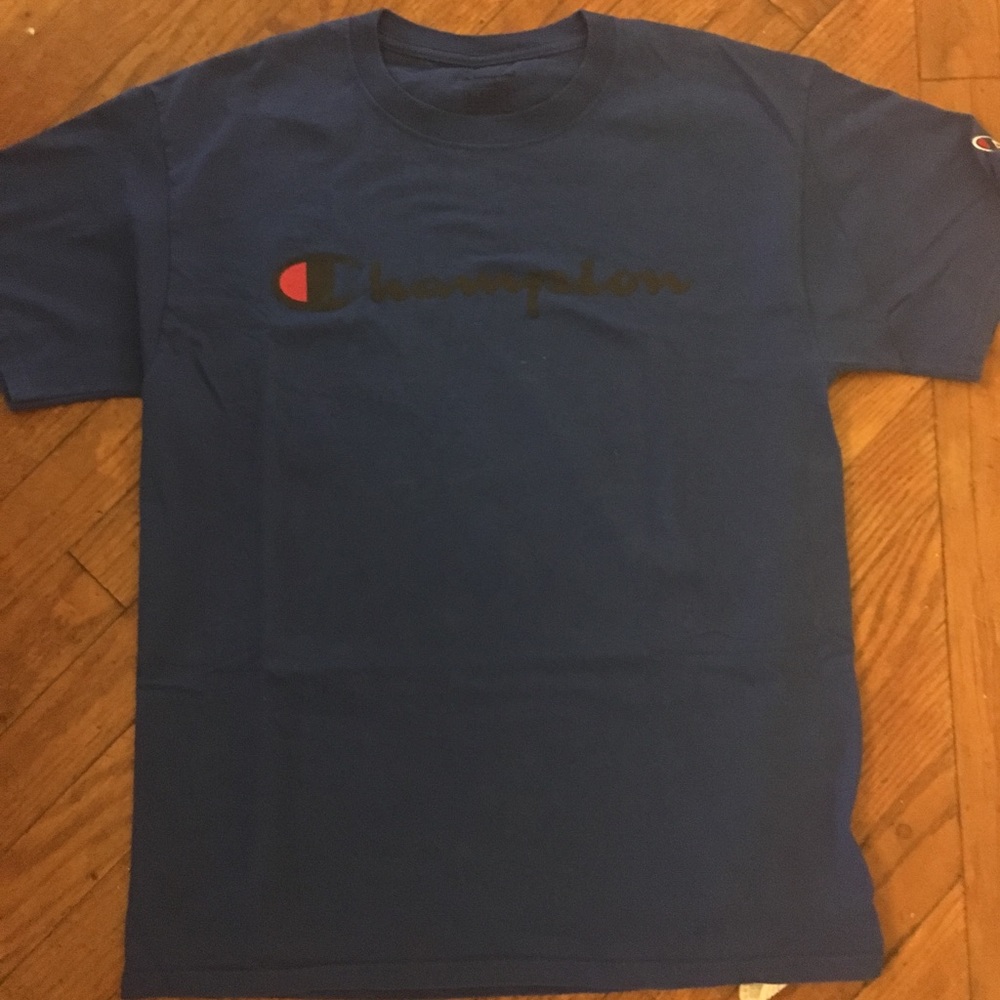 Blue champion logo shirt